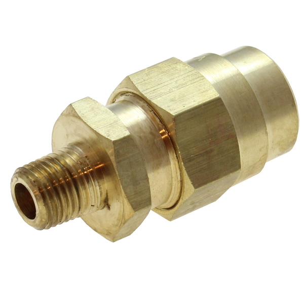 Technidot Fitting, DOT, Rubber Hose, Male Connector, 3/8" x 3/8" Male NPT DOT68RH-0606